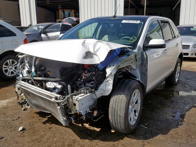 2FMDK3JC8EBA32718 - 2014 FORD EDGE SEL WHITE photo 2