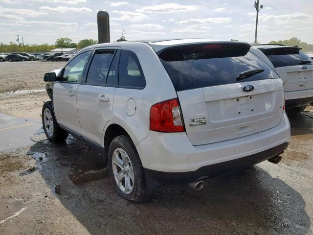 2FMDK3JC8EBA32718 - 2014 FORD EDGE SEL WHITE photo 3