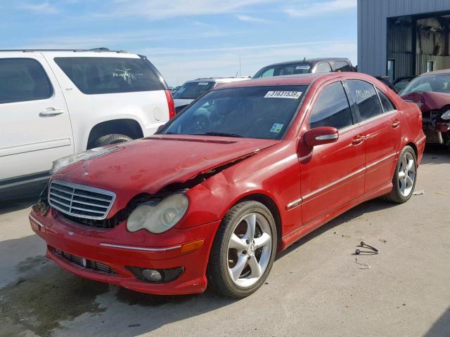 WDBRF40J25A684331 - 2005 MERCEDES-BENZ C 230K SPO RED photo 2