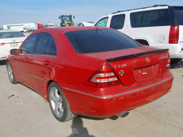 WDBRF40J25A684331 - 2005 MERCEDES-BENZ C 230K SPO RED photo 3