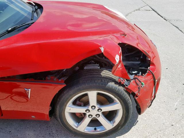 1G2MB33B16Y110936 - 2006 PONTIAC SOLSTICE RED photo 9