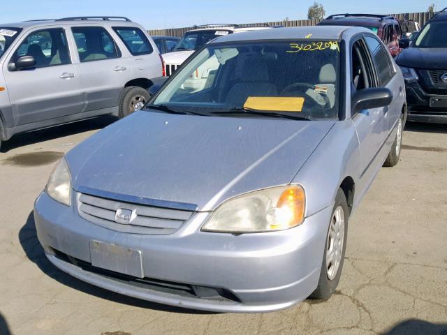 1HGES16251L012984 - 2001 HONDA CIVIC DX SILVER photo 2