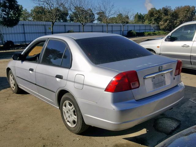 1HGES16251L012984 - 2001 HONDA CIVIC DX SILVER photo 3