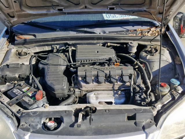 1HGES16251L012984 - 2001 HONDA CIVIC DX SILVER photo 7