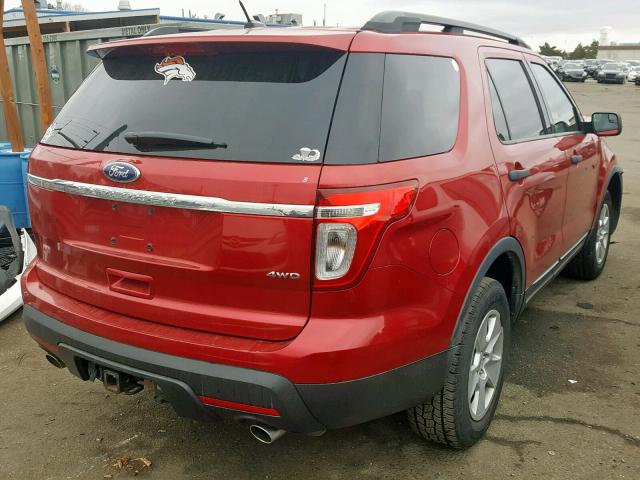 1FMHK8B81CGA64389 - 2012 FORD EXPLORER RED photo 4