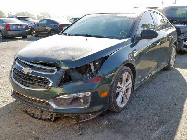 1G1PG5SB0F7238476 - 2015 CHEVROLET CRUZE LTZ GREEN photo 2