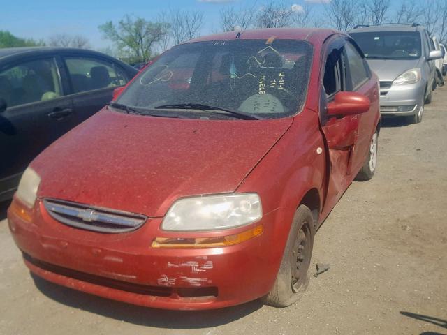 KL1TD52605B306120 - 2005 CHEVROLET AVEO BASE Қызыл фото 2