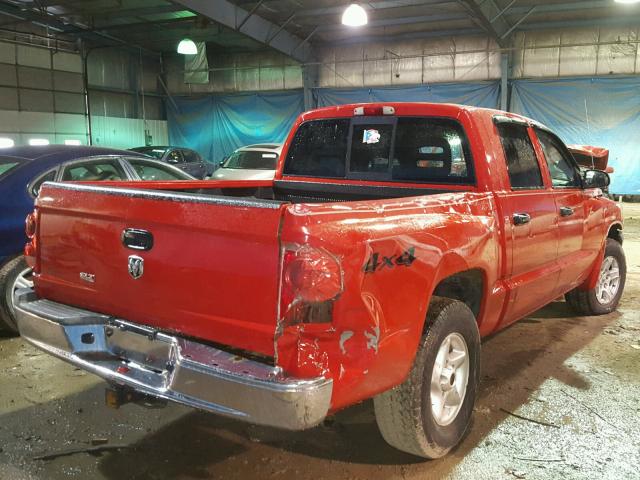 1D7HW48K35S169025 - 2005 DODGE DAKOTA QUA RED photo 4