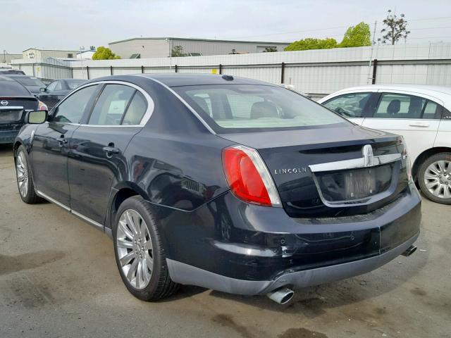 1LNHL9DRXCG807026 - 2012 LINCOLN MKS BLACK photo 3