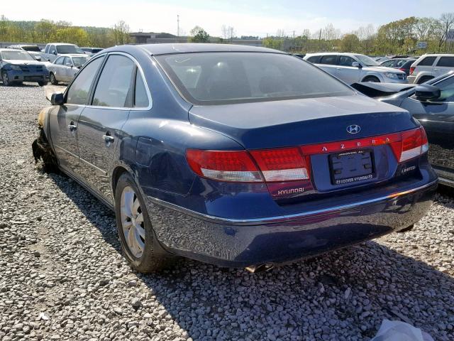 KMHFC46F36A083989 - 2006 HYUNDAI AZERA SE BLUE photo 3