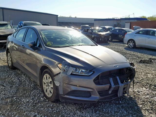 3FA6P0G71DR265398 - 2013 FORD FUSION S GRAY photo 1