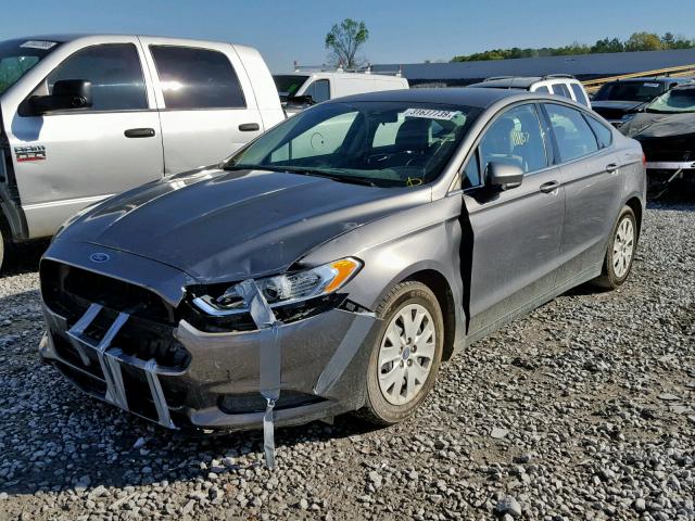 3FA6P0G71DR265398 - 2013 FORD FUSION S GRAY photo 2