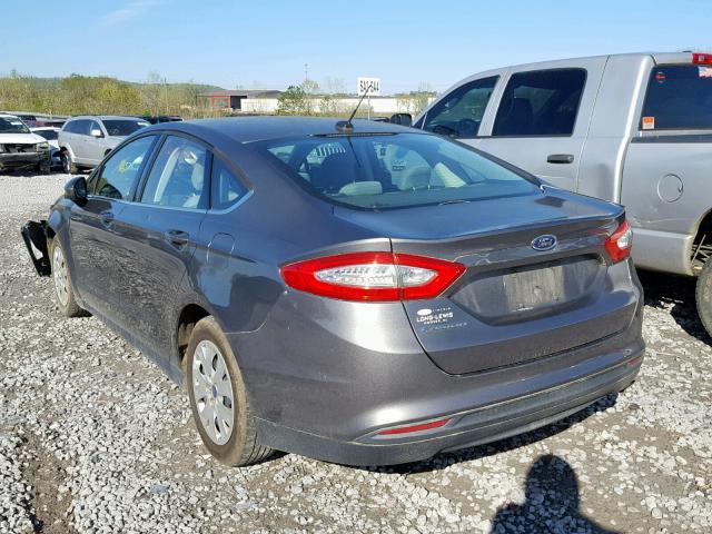 3FA6P0G71DR265398 - 2013 FORD FUSION S GRAY photo 3