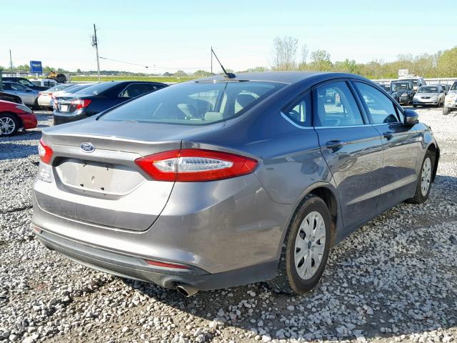 3FA6P0G71DR265398 - 2013 FORD FUSION S GRAY photo 4