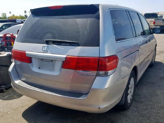 5FNRL38288B096723 - 2008 HONDA ODYSSEY LX SILVER photo 4