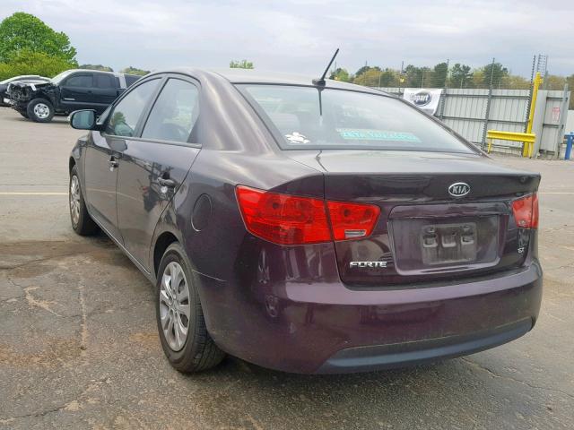 KNAFU4A20A5287217 - 2010 KIA FORTE EX MAROON photo 3