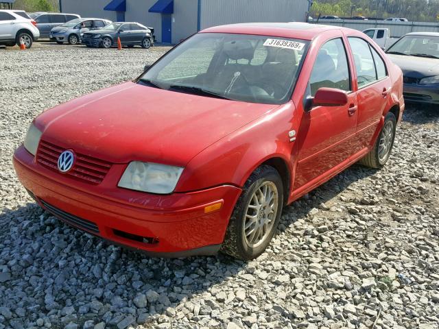 3VWPD69M61M221691 - 2001 VOLKSWAGEN JETTA WOLF RED photo 2