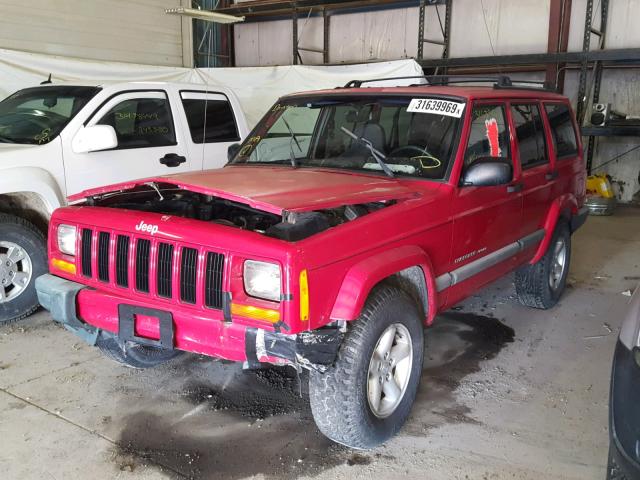 1J4FF48S3YL236541 - 2000 JEEP CHEROKEE S RED photo 2