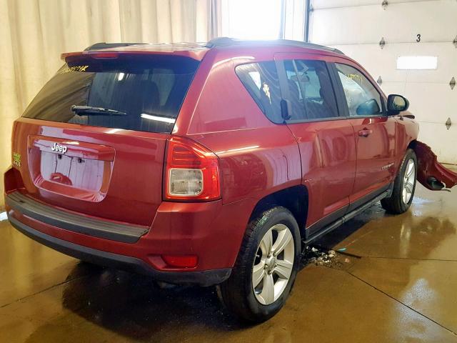 1C4NJDBB9CD553137 - 2012 JEEP COMPASS SP მუქწითელი ფოტო 4