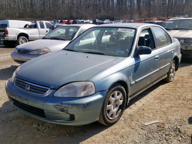 2HGEJ6614YH576981 - 2000 HONDA CIVIC BASE 蓝色 照片 2