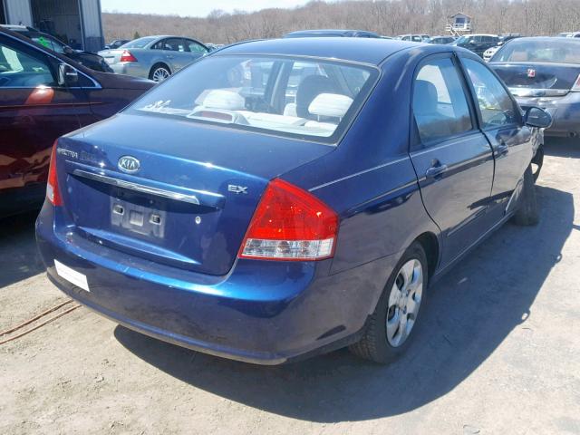 KNAFE122985530642 - 2008 KIA SPECTRA EX BLUE photo 4