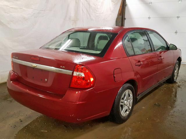 1G1ZS51F46F300950 - 2006 CHEVROLET MALIBU LS RED photo 4