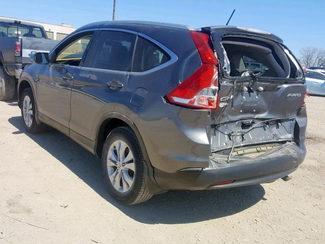 2HKRM4H79EH659418 - 2014 HONDA CR-V EXL GRAY photo 3