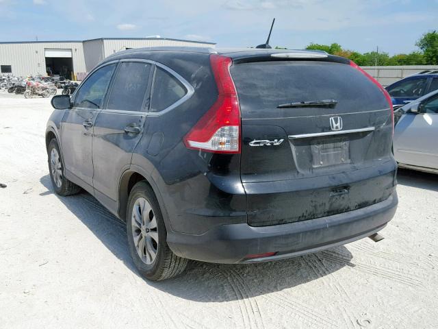 JHLRM3H78CC006892 - 2012 HONDA CR-V EXL BLACK photo 3