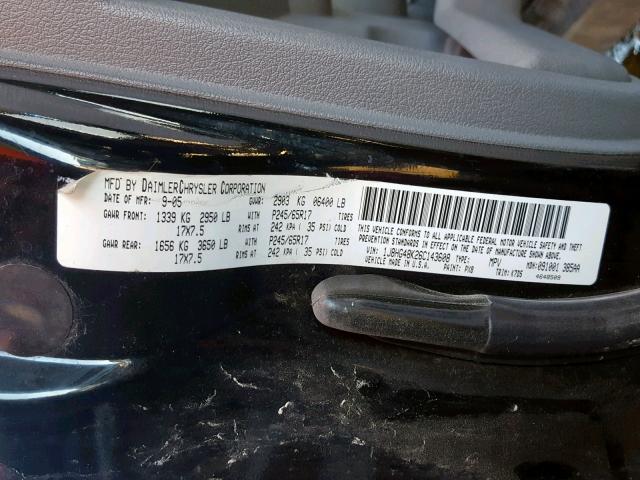 1J8HG48K26C143608 - 2006 JEEP COMMANDER BLACK photo 10