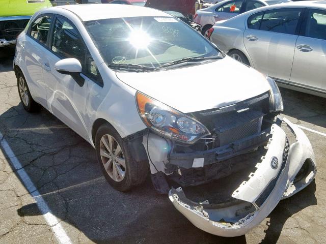 KNADN5A33E6355402 - 2014 KIA RIO EX WHITE photo 1