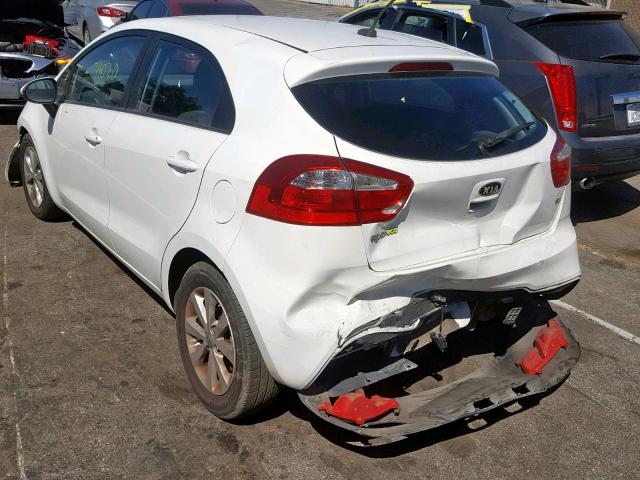 KNADN5A33E6355402 - 2014 KIA RIO EX WHITE photo 3