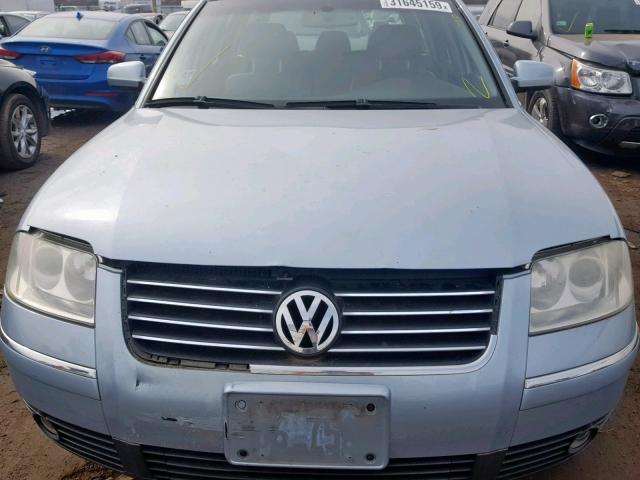 WVWYH63B93E420505 - 2003 VOLKSWAGEN PASSAT GLX BLUE photo 7