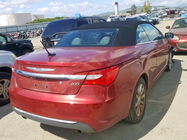 1C3BC2EG2BN530255 - 2011 CHRYSLER 200 TOURIN RED photo 4