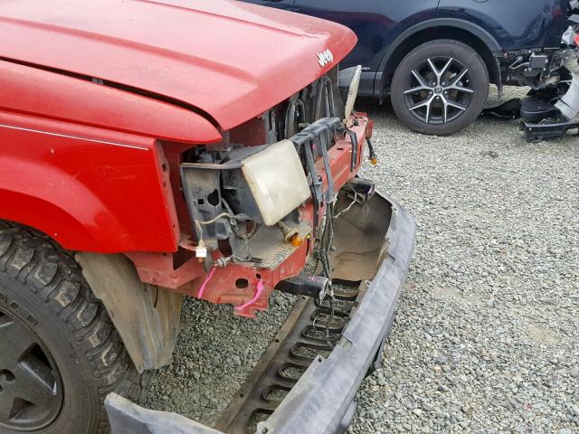 1J4GZ58Y8PC636860 - 1993 JEEP GRAND CHER RED photo 9