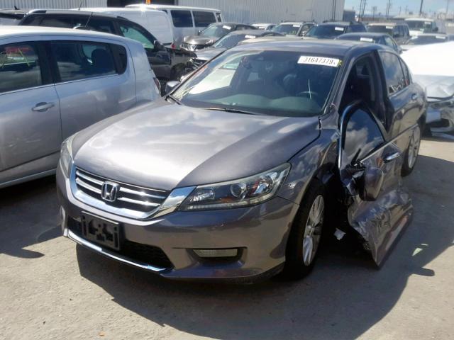 1HGCR2F8XEA230773 - 2014 HONDA ACCORD EXL GRAY photo 2