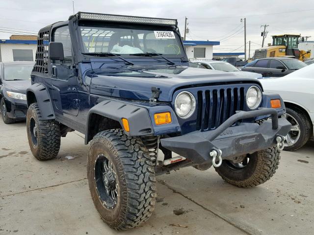 1J4FA49S61P338699 - 2001 JEEP WRANGLER / BLUE photo 1