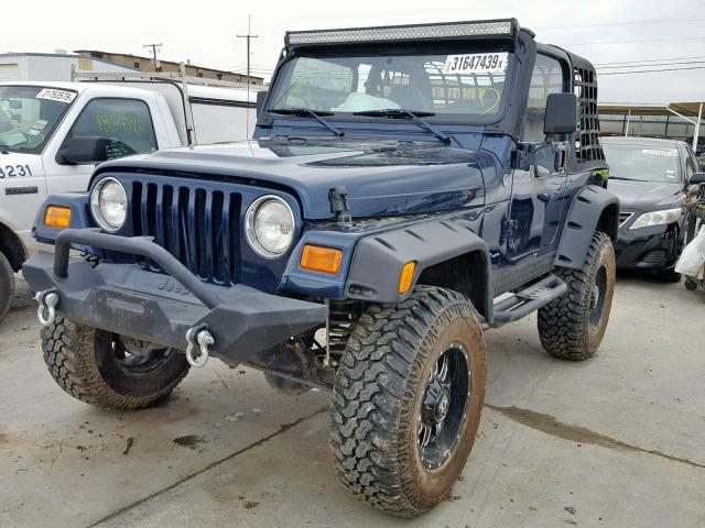 1J4FA49S61P338699 - 2001 JEEP WRANGLER / BLUE photo 2