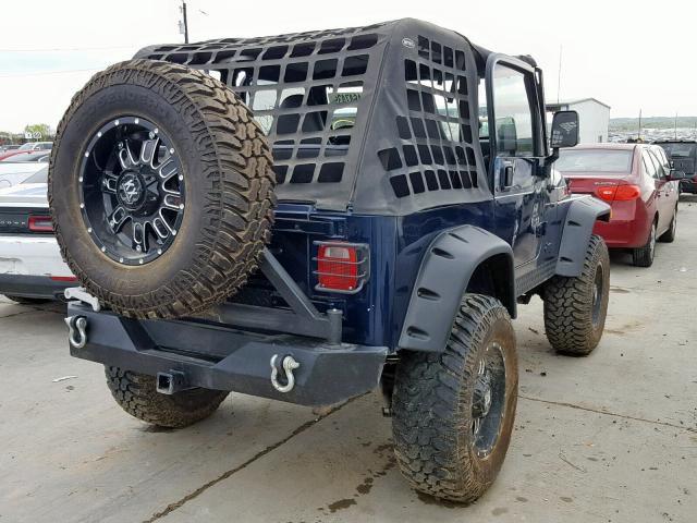 1J4FA49S61P338699 - 2001 JEEP WRANGLER / BLUE photo 4