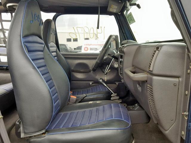 1J4FA49S61P338699 - 2001 JEEP WRANGLER / BLUE photo 5