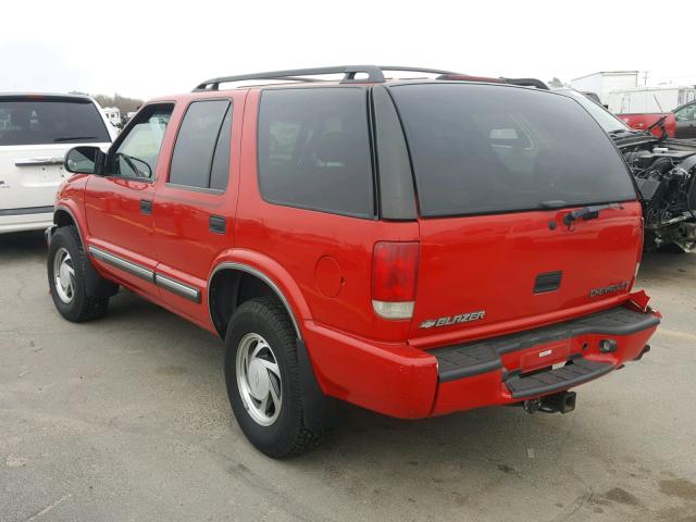 1GNDT13W912148496 - 2001 CHEVROLET BLAZER RED photo 3