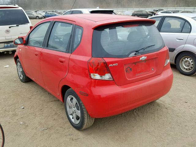 KL1TD62605B407194 - 2005 CHEVROLET AVEO BASE წითელი ფოტო 3