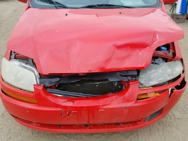 KL1TD62605B407194 - 2005 CHEVROLET AVEO BASE წითელი ფოტო 7
