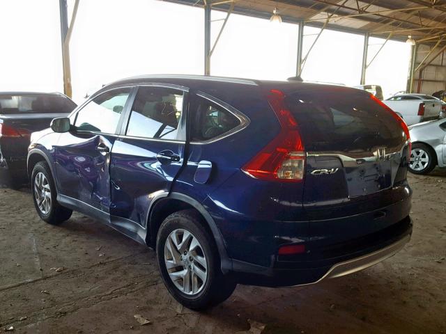 2HKRM3H78GH516988 - 2016 HONDA CR-V EXL BLUE photo 3