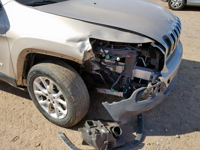 1C4PJMCB3FW540335 - 2015 JEEP CHEROKEE L TAN photo 9