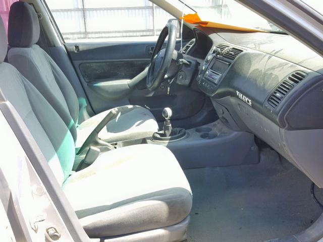 1HGES15142L026336 - 2002 HONDA CIVIC DX GRAY photo 5