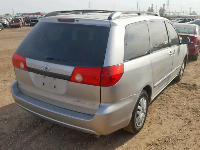 5TDZA23C66S523678 - 2006 TOYOTA SIENNA CE SILVER photo 4