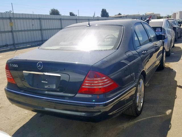 WDBNG75J84A416940 - 2004 MERCEDES-BENZ S 500 BLUE photo 4