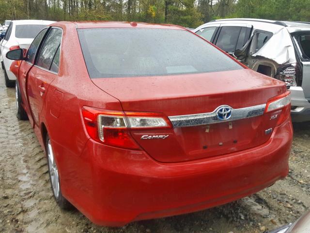 4T1BD1FK3DU075622 - 2013 TOYOTA CAMRY HYBR RED photo 3