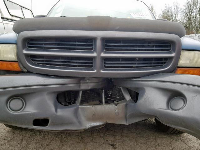 1B7GL12X42S720236 - 2002 DODGE DAKOTA BAS BLUE photo 9