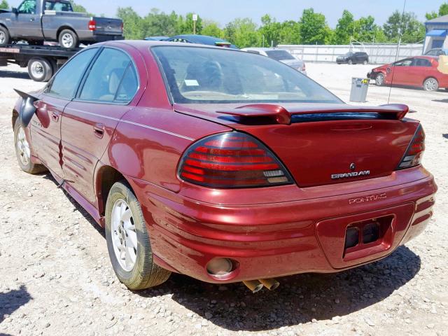 1G2NF52E61M554829 - 2001 PONTIAC GRAND AM S MAROON photo 3